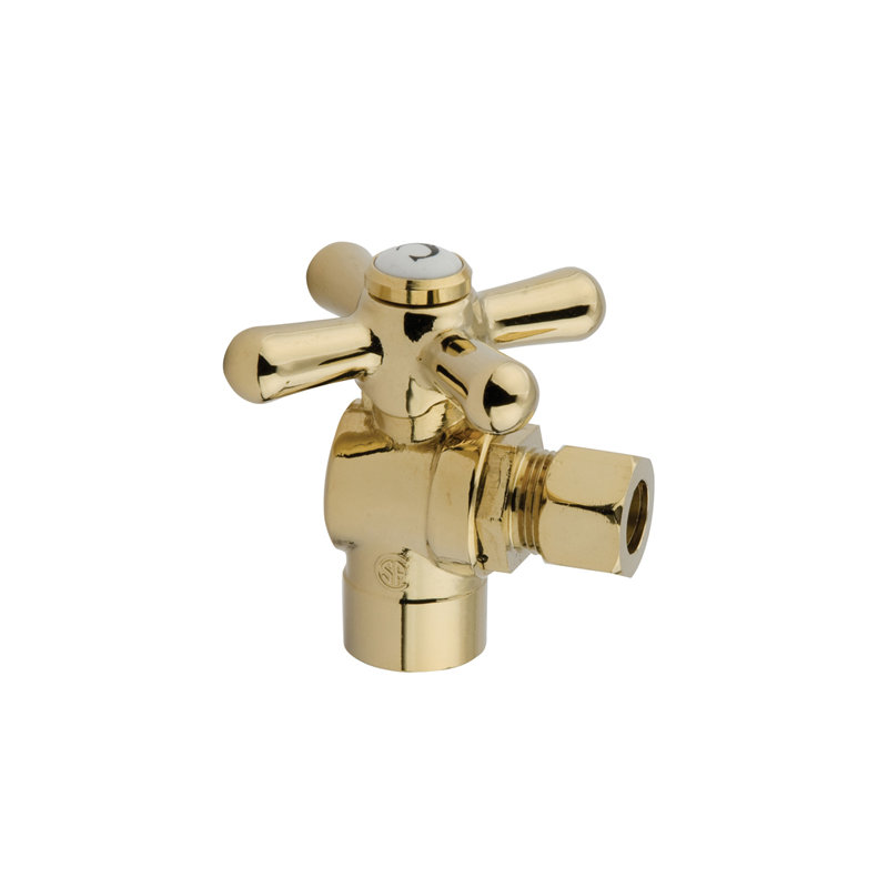 Quarter Decorative Turn Valve, Polished Brass