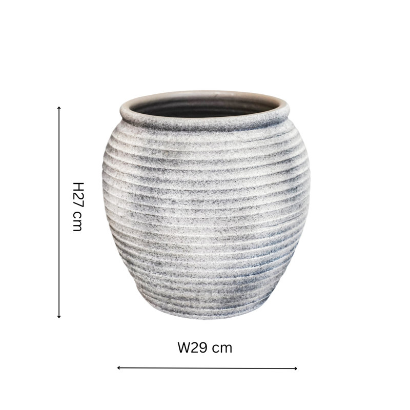 Honeypot Rustic Grey Planter H29cm D27cm
