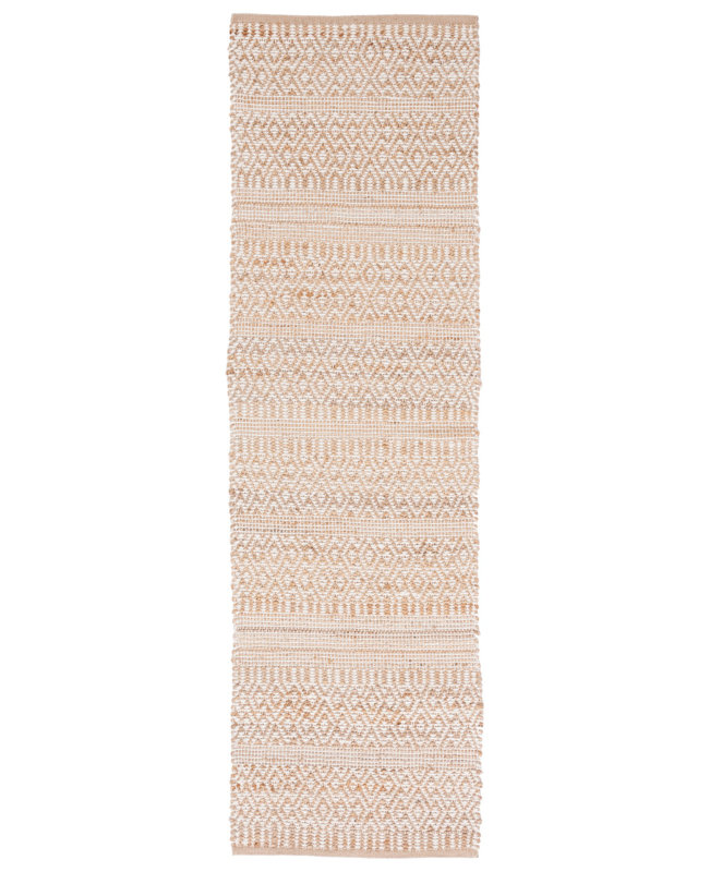 Tapis en coton / laine / jute tissé à la main Foxwest Southwestern, Tapis de couloir 2 pi 3 po x 8 pi