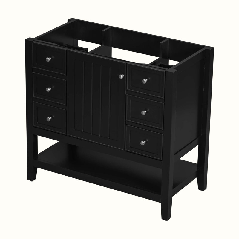 Base de meuble-lavabo simple 35,5 po seulement, Black