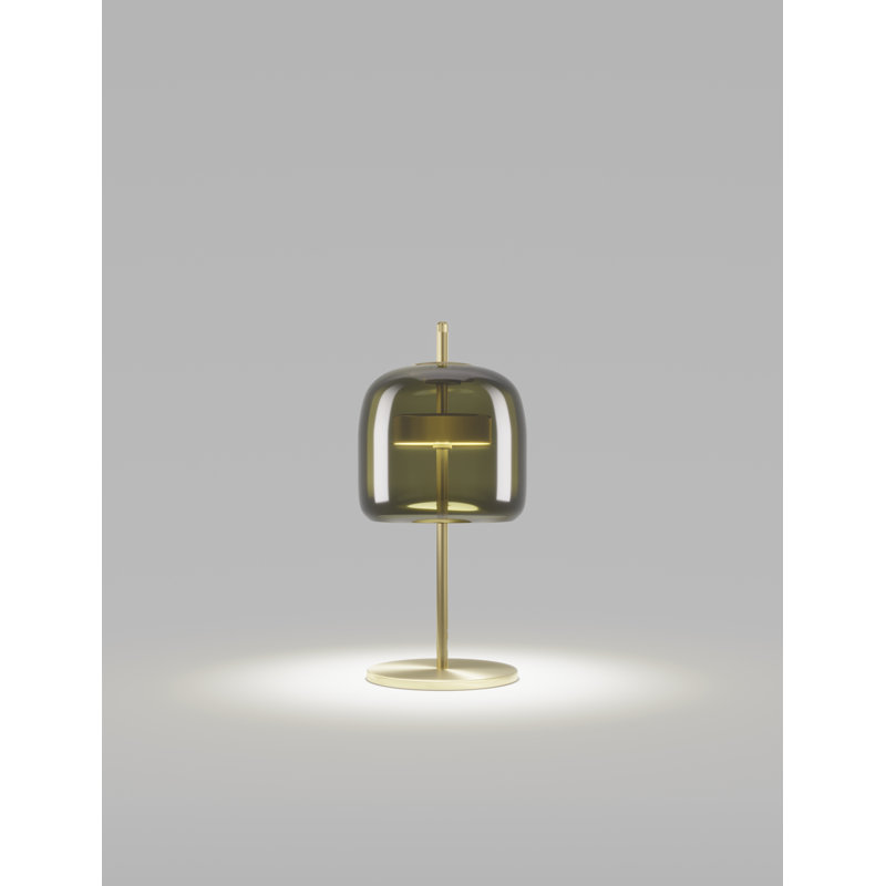 Jube LED Table Lamp, Matte Gold, Old Green Transparent