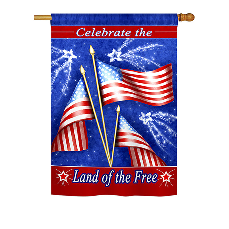 Drapeau de jardin en polyester 2 côtés célébrer freedom, H 40 po x l 28 po