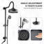 Douche double en laiton noir mat avec pluie de 8 po et option de résistance à la corrosion portable