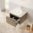 24" Bathroom Vanity With Transparent Round Basin, Floating Plywood Drawer Cabinet, Stone Top, Soft Close Drawer, White Oak Color Glass Basin - Pattern Finish-857636164-857636161