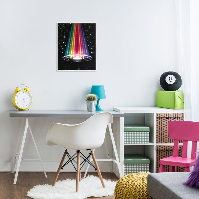 Plaque murale Rainbow Galaxy UFO, design par Sasha
