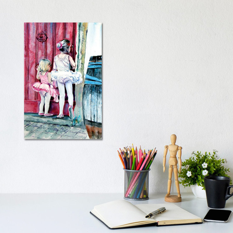 Little Ballerinas by Anna Brigitta Kovacs - Wrapped Canvas Painting, 30.48cm H x 20.32cm W