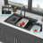 Drop In Waterfall Kitchen Sink - 33" X 22" X 10" Black Composite Granite Quartz Single Bowl Workstation Kitchen Sink With Pull-Out Faucet-129515770