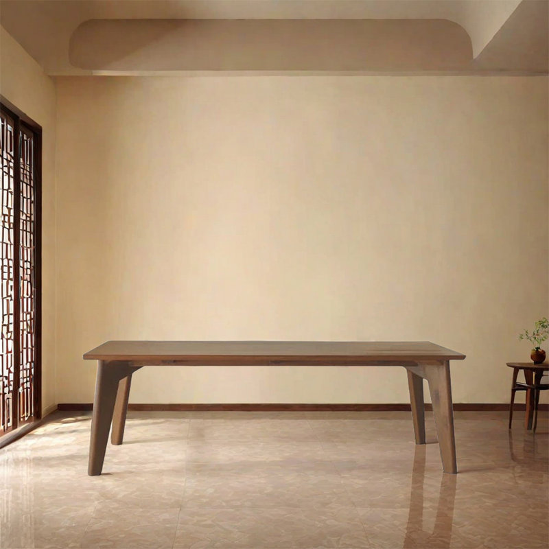 Ash Solid Wood Dining Table, 35.43" W x 86.61" L