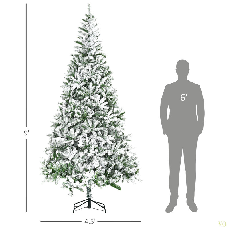 Arbre de Noël artificiel enneigé 9 pi avec branches réalistes, 9'