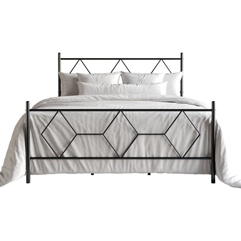 Lit plateforme en métal noir, Twin, Black