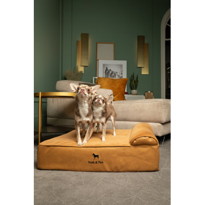  Lit orthopédique pour chien géant XXL, mousse viscoélastique infusée de gel rafraîchissant, imperméable, lavable à la machine, avec housse intérieure (similicuir)