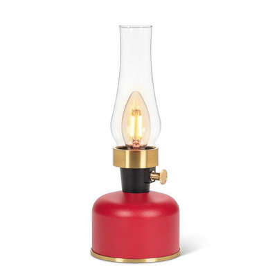 Red Led With Chimney Lantern