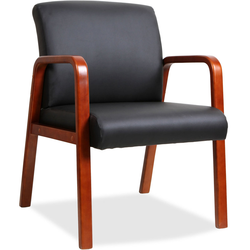 Chaise de salle d'attente en cuir reconstitué, Cerisier