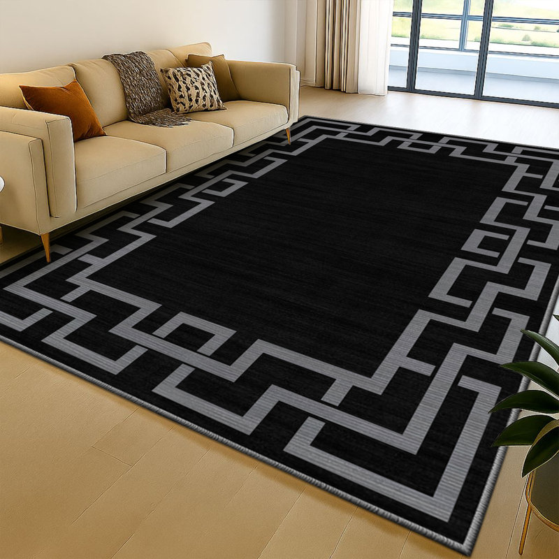 Oriental Machine Tufted Shag Area Rug, Rectangle 40 x 60 cm