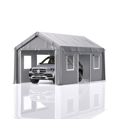 Portable Heavy Duty Canopy 10 ft. W x 20 ft. D Polypropylene Portable Garage Shed