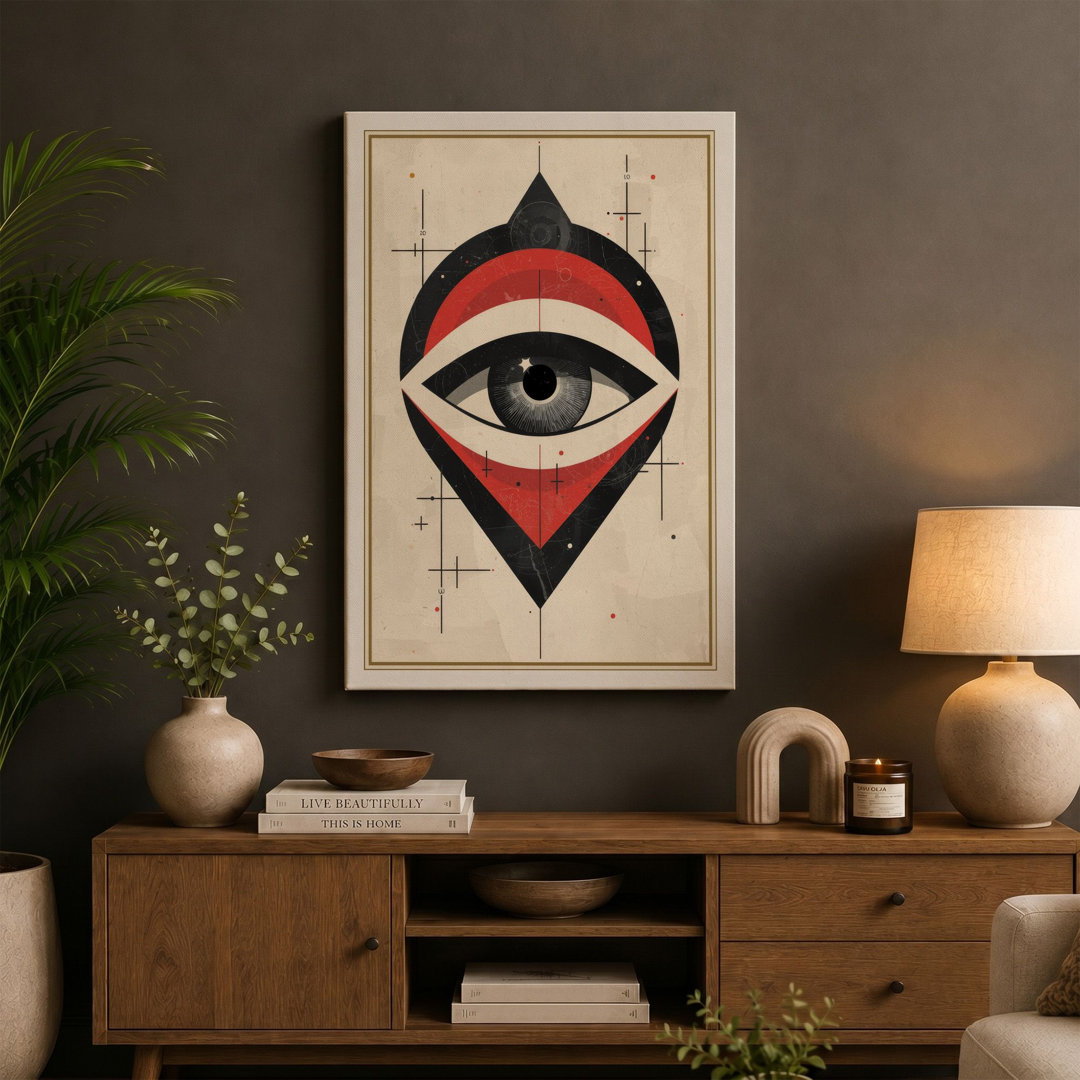 Eye Symbol Geometric - Wrapped Canvas