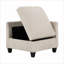 Fauteuil d'appoint d'angle rembourré en velours côtelé beige avec rangement pour salon, adultes