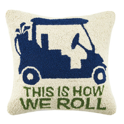 How We Roll Hook Wool Throw Pillow
