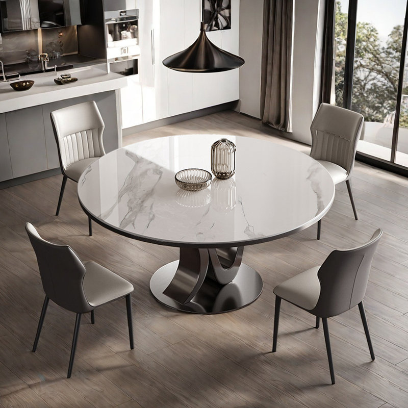 Ensemble de table de salle à manger de style italien, H 29,5 po x L 53,1 po x l 53,1 po, Blanc