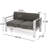 Khaki Aluminum Outdoor - 26.75In Seat D 6.00In Cushion Patio Color 56.24In Length 600 Lbs Capacity