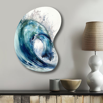 Ocean Wave Movement VI - Modern Beach Boom Shape Irregular Metal Wall Decor
