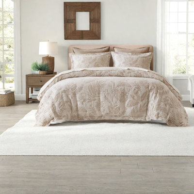 Ensemble de literie en coton jacquard de qualité supérieure, housse de couette à motif botanique pour lit double et grand lit