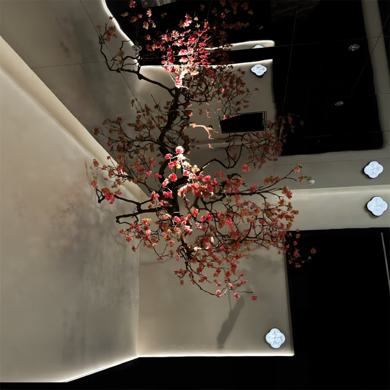 Arbre à fleurs artificiel suspendu de qualité supérieure, H 118,11 po x l 23,62 po