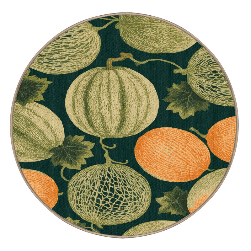  Tapis lavable Charentais Melon, Rond 6 pi