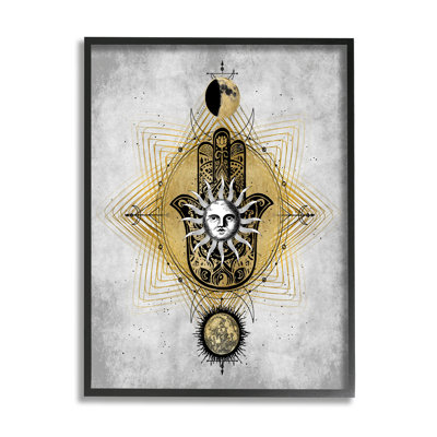 " Vintage Sun Patterned Hamsa Symbol Astrological Geometry " by Oliver Jeffries