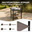 Table d'appoint d'extérieur pour patio avec conception à deux niveaux et structure en acier durable-385379766