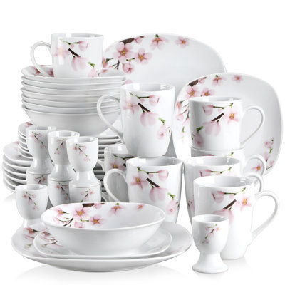 40 Piece Porcelain China Dinnerware Set - Service for 8