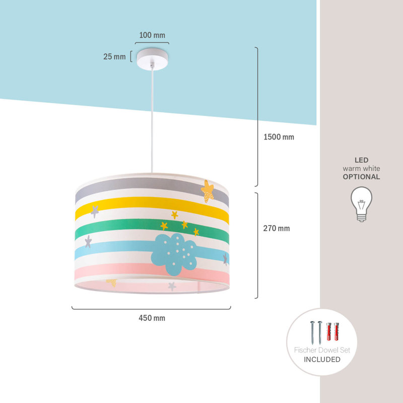 Drum pendant lamp 1-light Nayla
