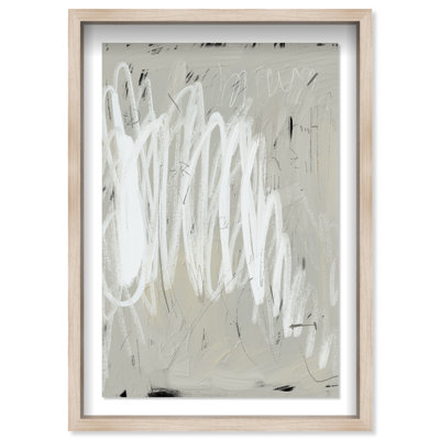 Monochromatic 1 Shadowbox Abstract Print by Oliver Gal, Black Frame, 10 x 15