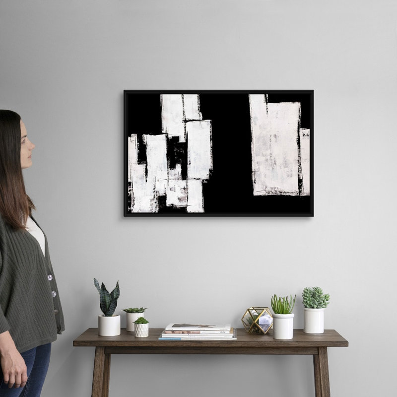 « Break Down » par Brent Abe-impression d’art graphique sur toile, Cadre flottant noir, H 22 po x l 32 po x P 1,75po