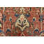 Tapis rouge rétro en laine noué à la main 3 pi 9 po x 9 pi 4 po Tribal Vintage