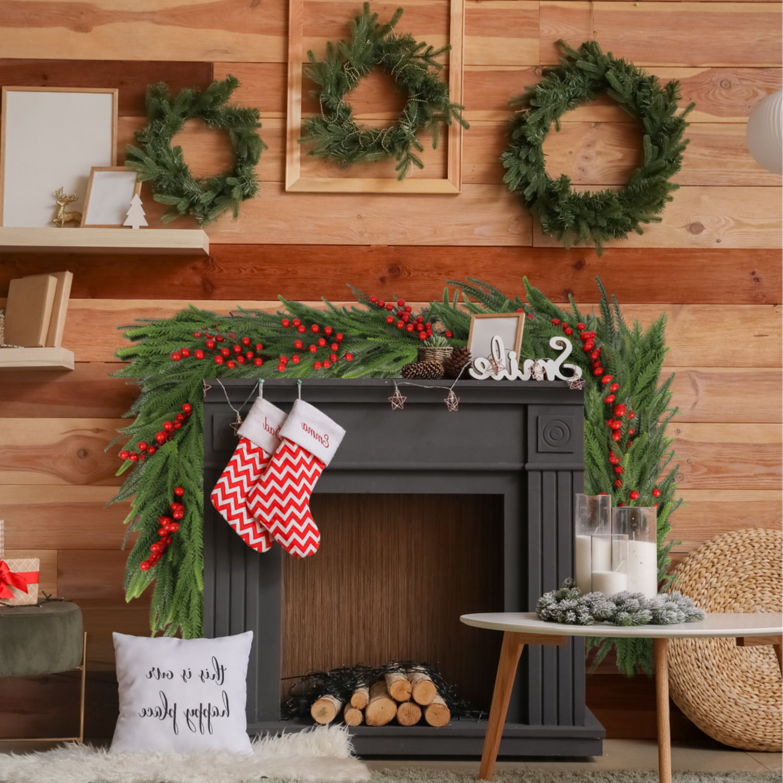 Pre-Lit Faux Spruce Garland, 6' L
