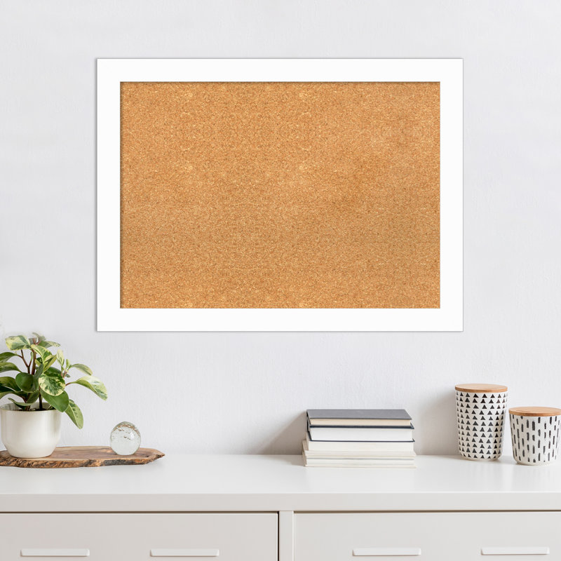 Petit tableau d'affichage mural en liège Basic, H 19 po x l 27 po x P 1 po, Bois blanc