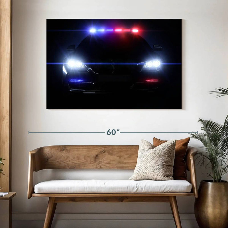 Mehar Police Car, 32" H x 48" W
