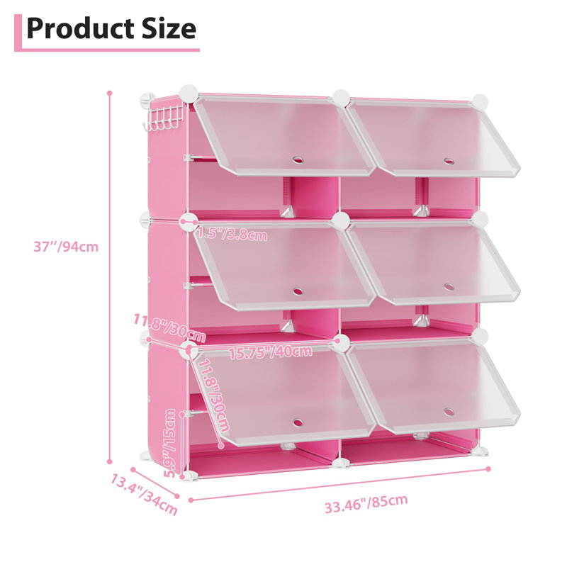 24 Pair Shoe Storage Cabinet, Pink