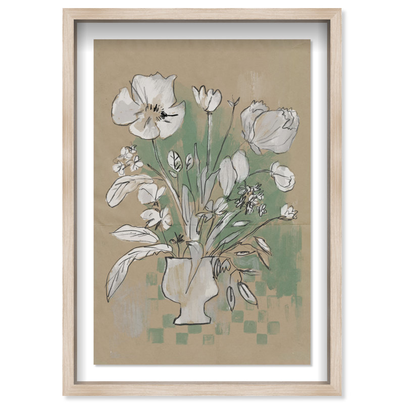 Spring Energy II Print by Oliver Gal, Natural Oak Shadowbox, 17.5"H x 25.5"W