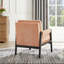 Fauteuil Mid-Century moderne orange - tissu chenille, siège rembourré, assise de base, coussin de dossier amovible, bois massif-130704173