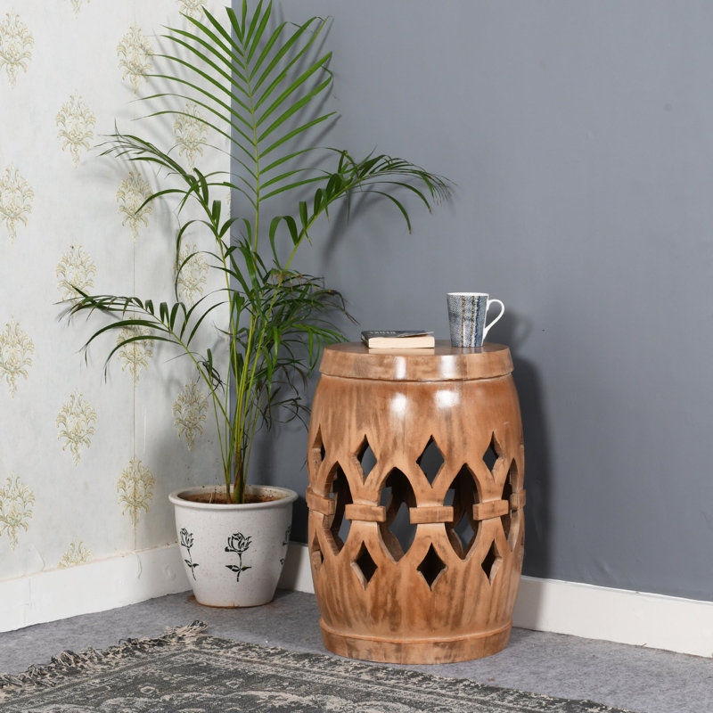 Sabara Solid Wood Block End Table