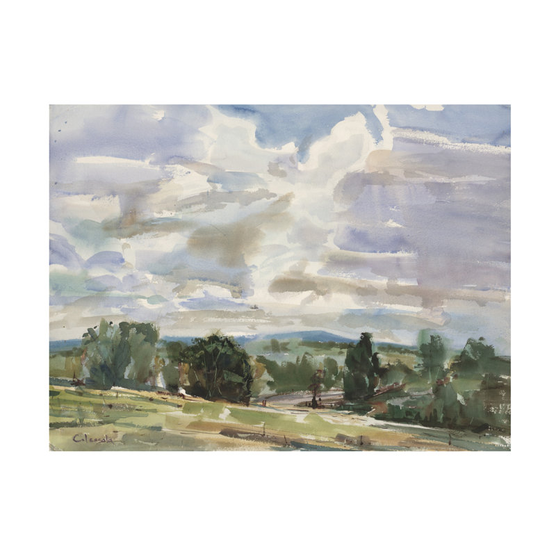 Art mural sur toile tendue - Stephen Calcasola «Distant View of Somers Mountain», art mural pour salon, chambre à coucher ou bureau - 35 x 47