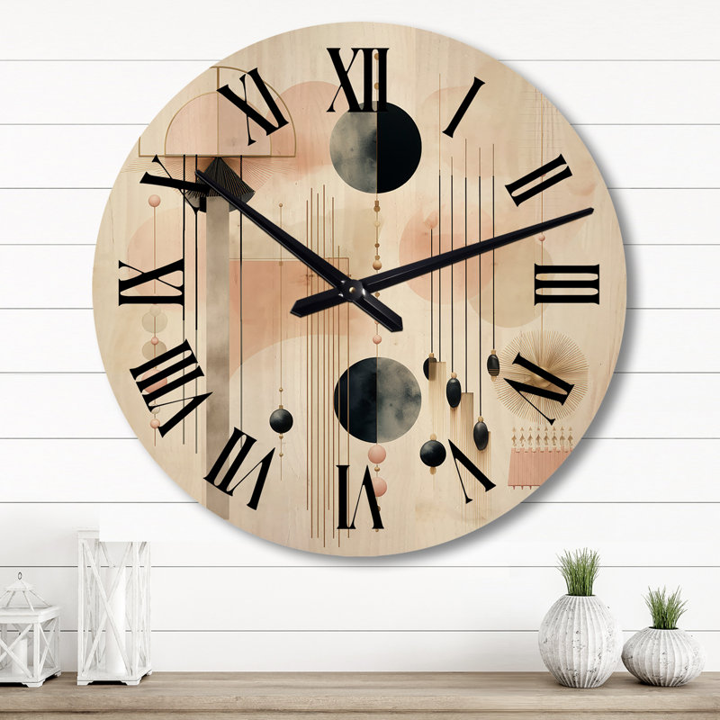 Horloge murale en bois massif Alyxander, Grand