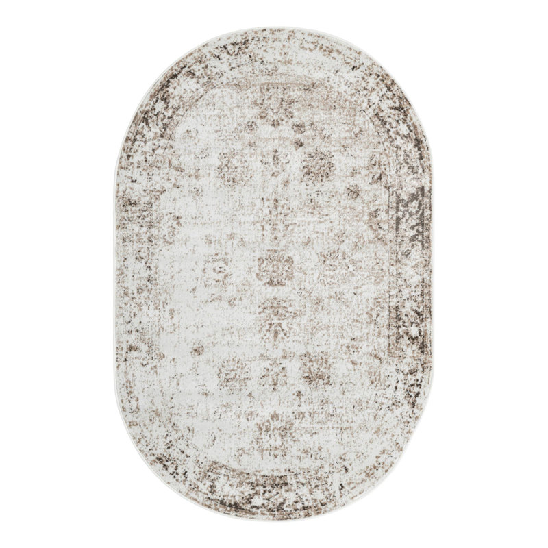 Tapis Brandt, Ovale 5 pi 3 po x 8 pi, Non, Beige /Brun clair