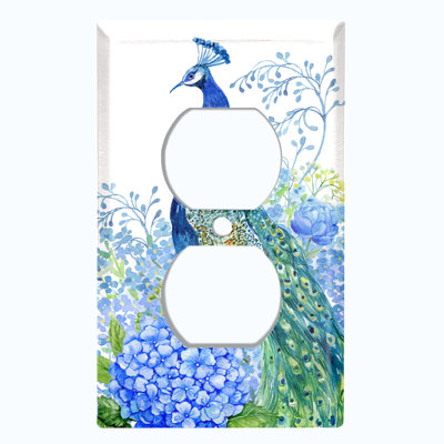 Élégante plaque murale à prise murale à 1 bande Elegant Bird Flowers