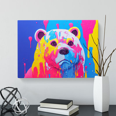 Bear Paint Splash Vol.5 Abstract - Wrapped Canvas