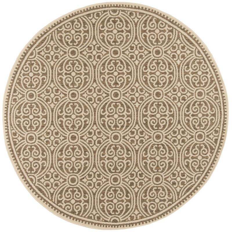Frankee Performance Geometric Indoor/Outdoor Area Rug, Round 6'7"
