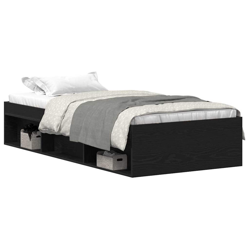 Afriani Storage Bed, Black Oak, Single (3')