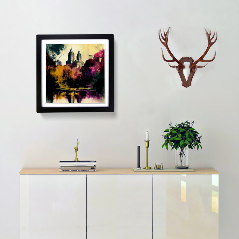 Central Park Expressionism - Framed Print, Black